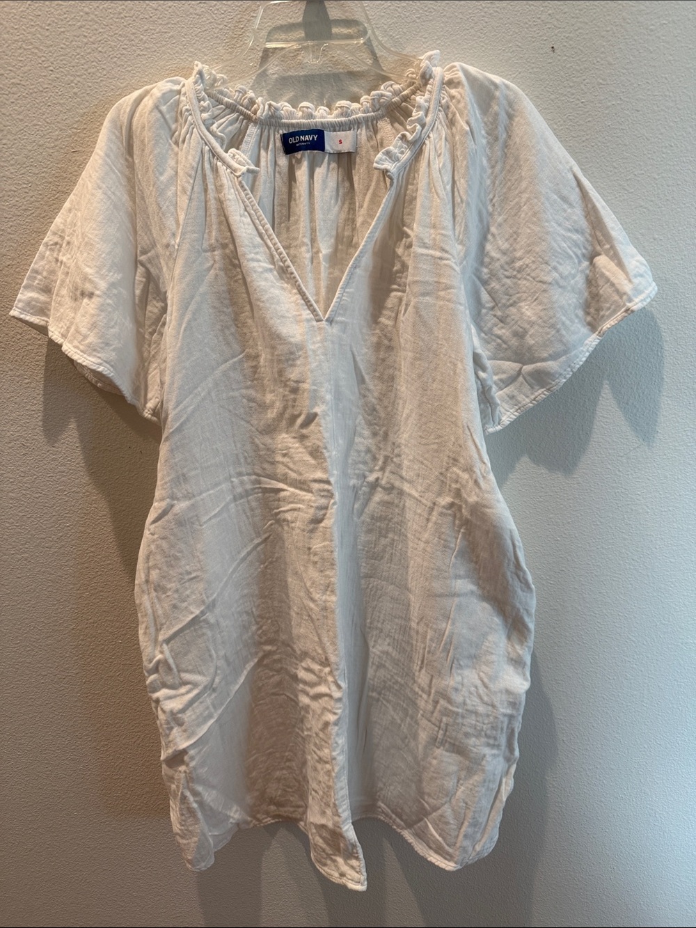 Old Navy White Peasant Tunic Top